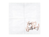 Rose Gold Happy Birthday Napkins 20pk